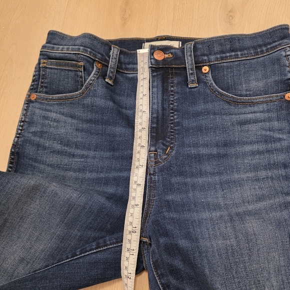 Madewell Dark Wash Stretch 10" High-Rise Cute Casual Skinny Jeans Size 29T - Picture 5 of 10